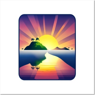 Tropical Island Sunrise - Tropical Vibes Posters and Art